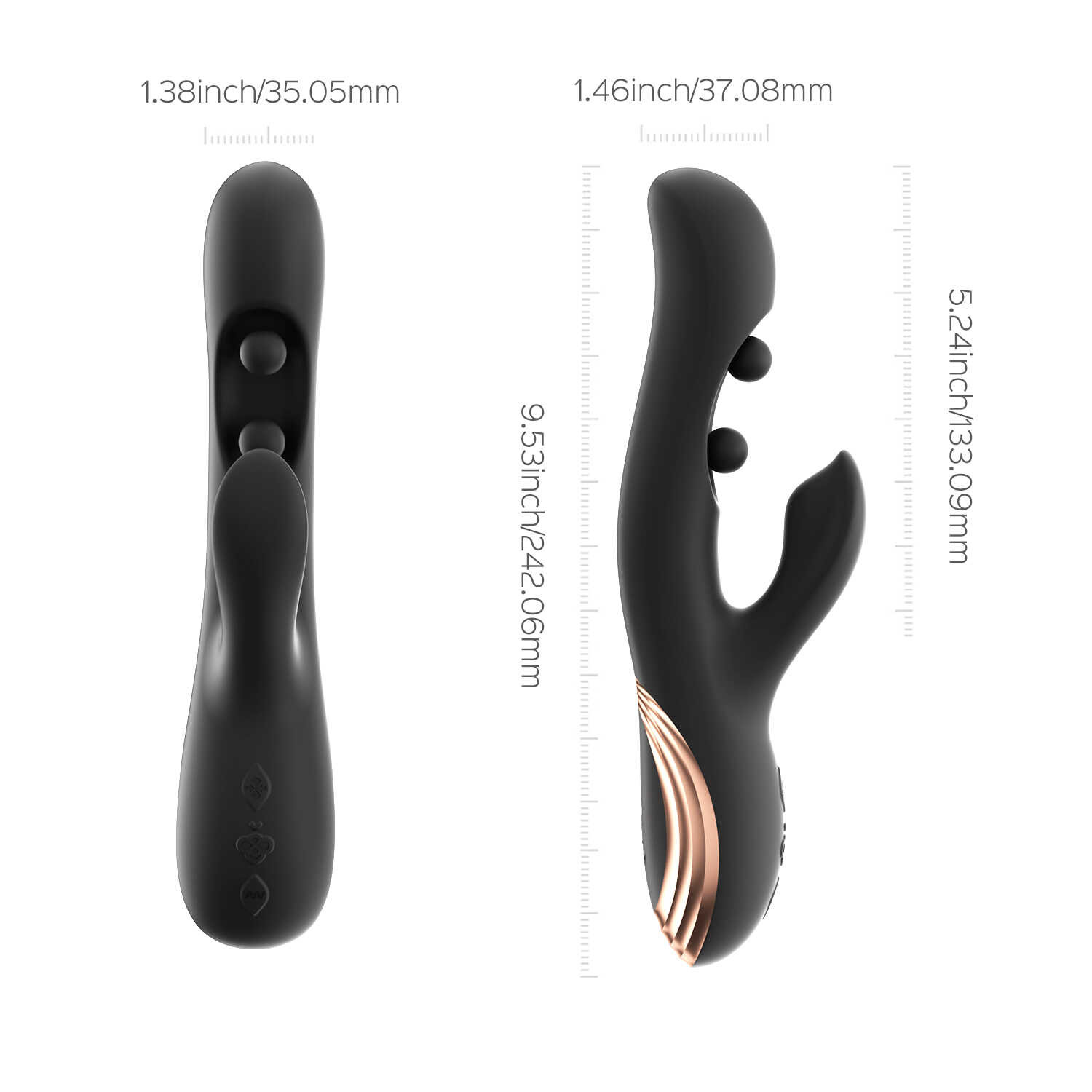 Gem vibromasseur rabbit avec capteurs de pression et application Noir – Image 3