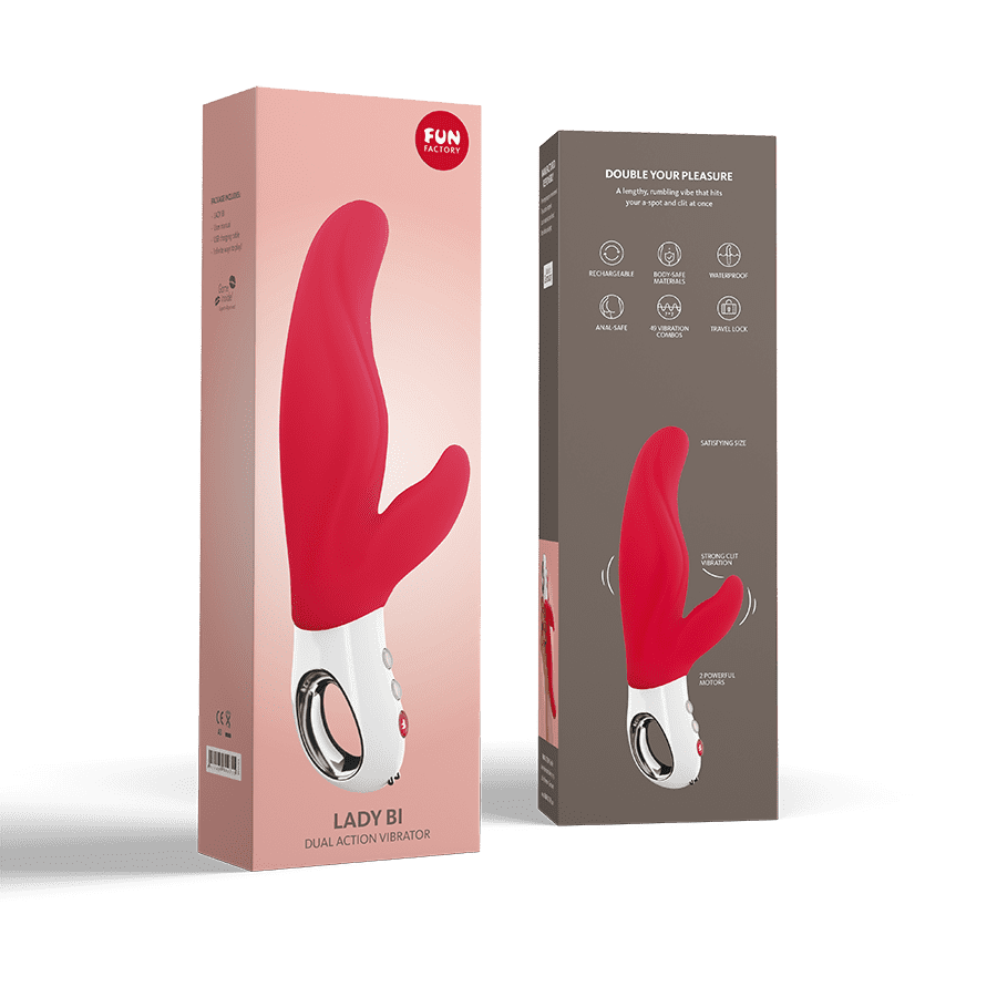 Lady bi - Vibromasseur Rabbit - Rouge indien – Image 3