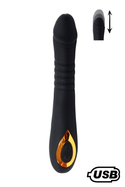 TWIST Noir, Vibromasseur va-et-vient USB en silicone médical, doté de 18 modes de stimulation