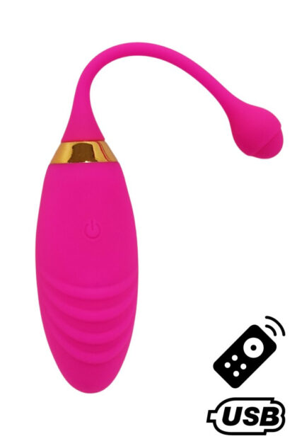 SUNDAY, Un ?uf vibrant USB avec télécommande, dans un silicone médical doux et rainuré