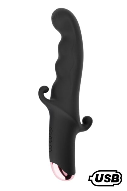 BLACK KNIGHT, Vibromasseur Point G USB en silicone médical doux, doté de 10 modes de vibration