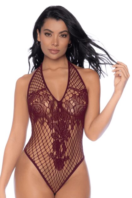 Body string en résille couleur cerise