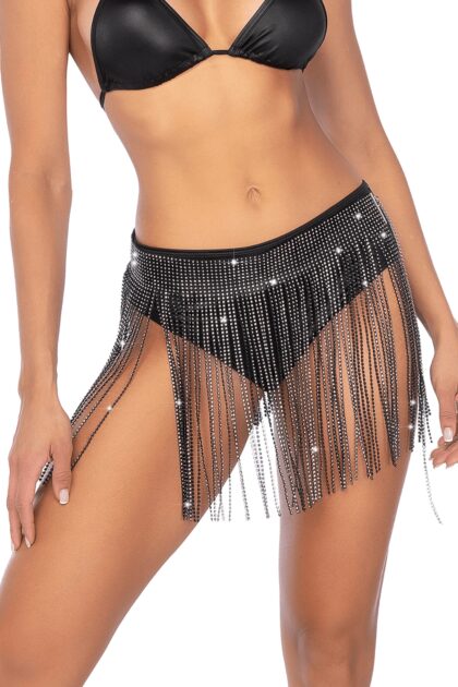 Jupe glamour à franges ornée de strass - Mapalé
