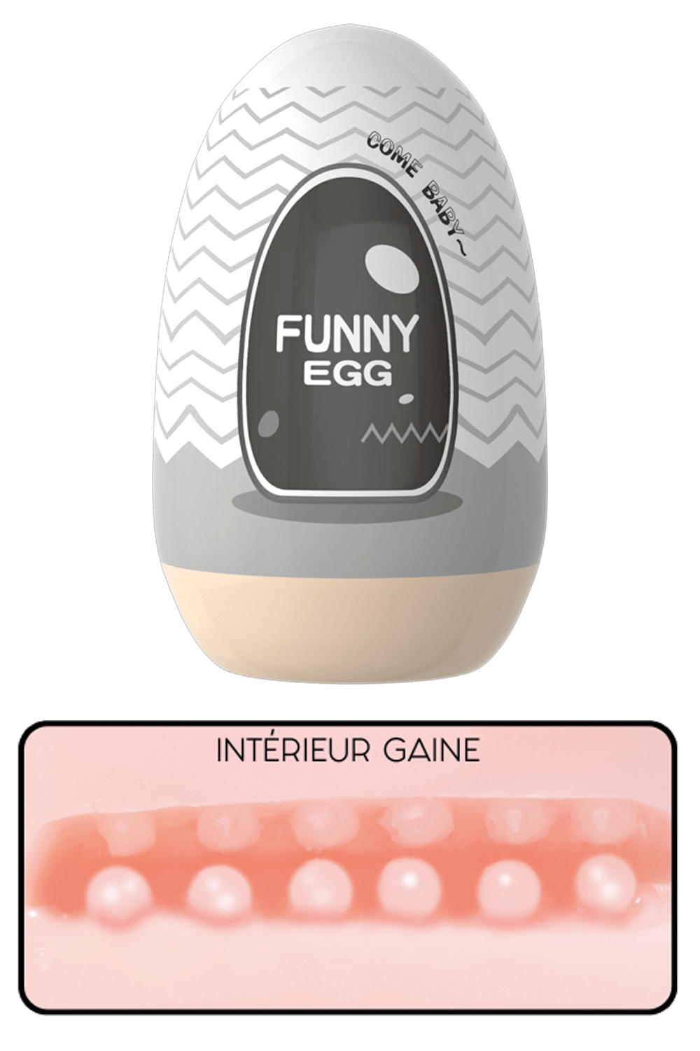 Gaine Masturbatrice Réutilisable FUNNY EGG ? Design Réaliste Anus – Image 3