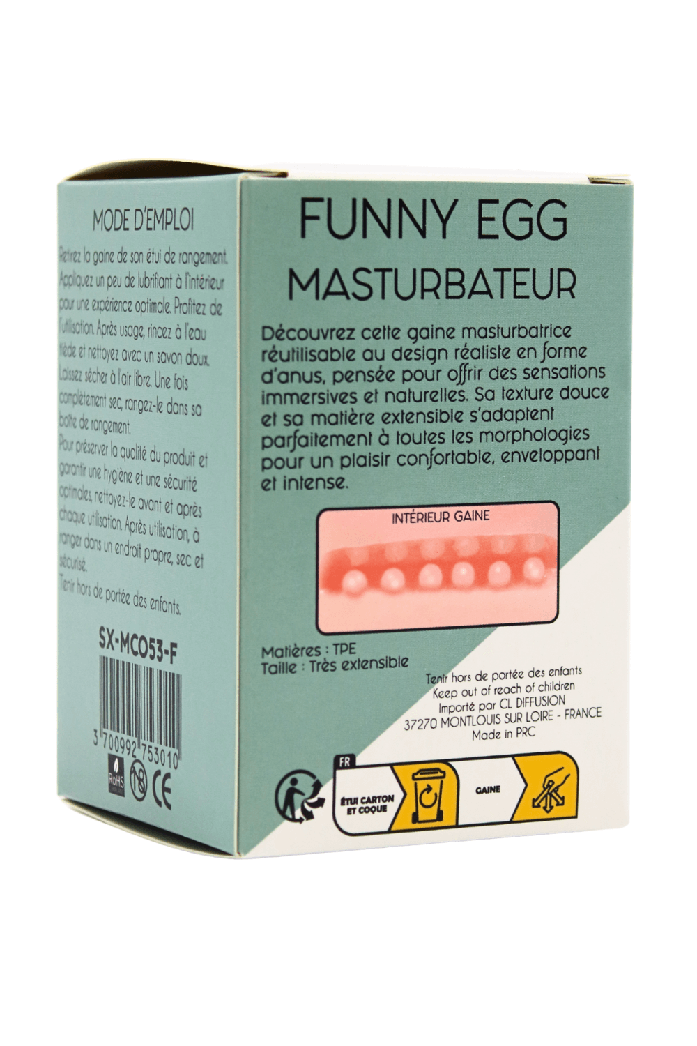 Gaine Masturbatrice Réutilisable FUNNY EGG ? Design Réaliste Anus – Image 7