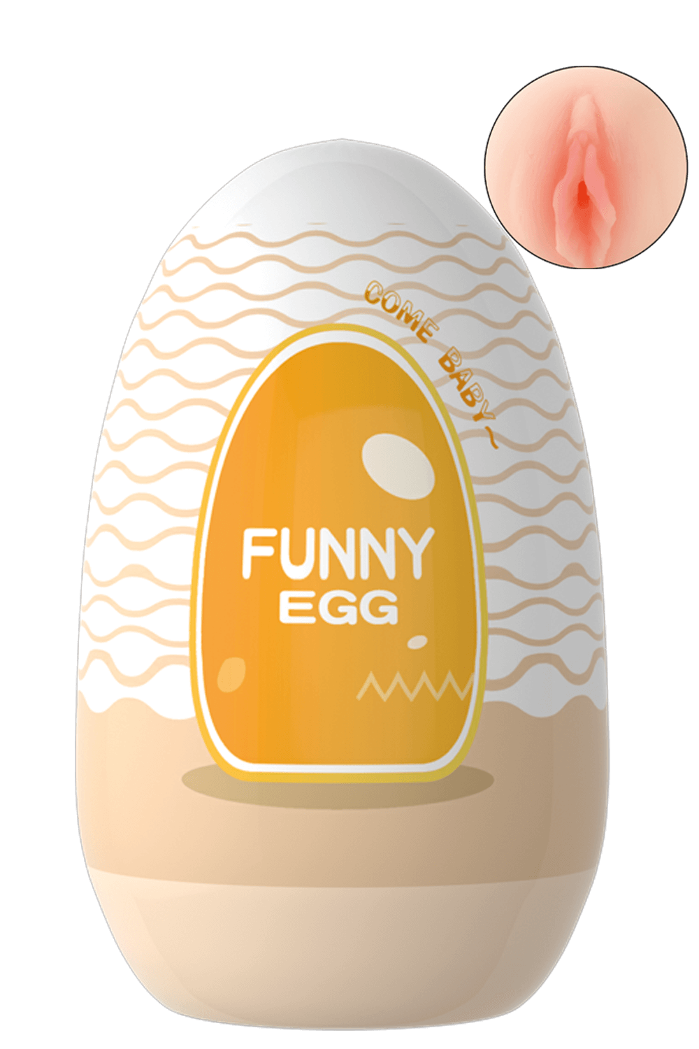 Gaine Masturbatrice Réutilisable FUNNY EGG ? Design Réaliste Vagin lèvres moyennes
