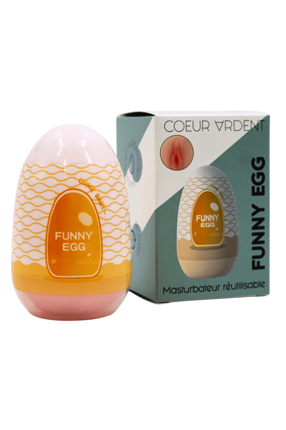 Gaine Masturbatrice Réutilisable FUNNY EGG ? Design Réaliste Vagin lèvres moyennes – Image 2