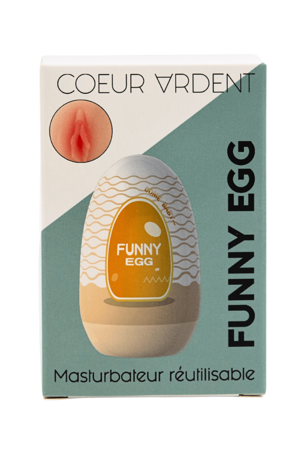 Gaine Masturbatrice Réutilisable FUNNY EGG ? Design Réaliste Vagin lèvres moyennes – Image 5