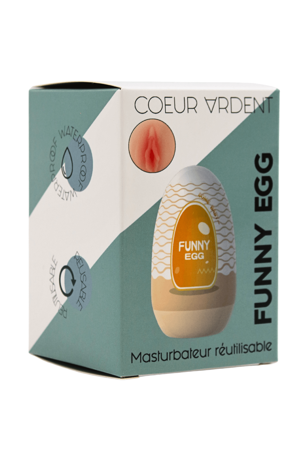 Gaine Masturbatrice Réutilisable FUNNY EGG ? Design Réaliste Vagin lèvres moyennes – Image 6